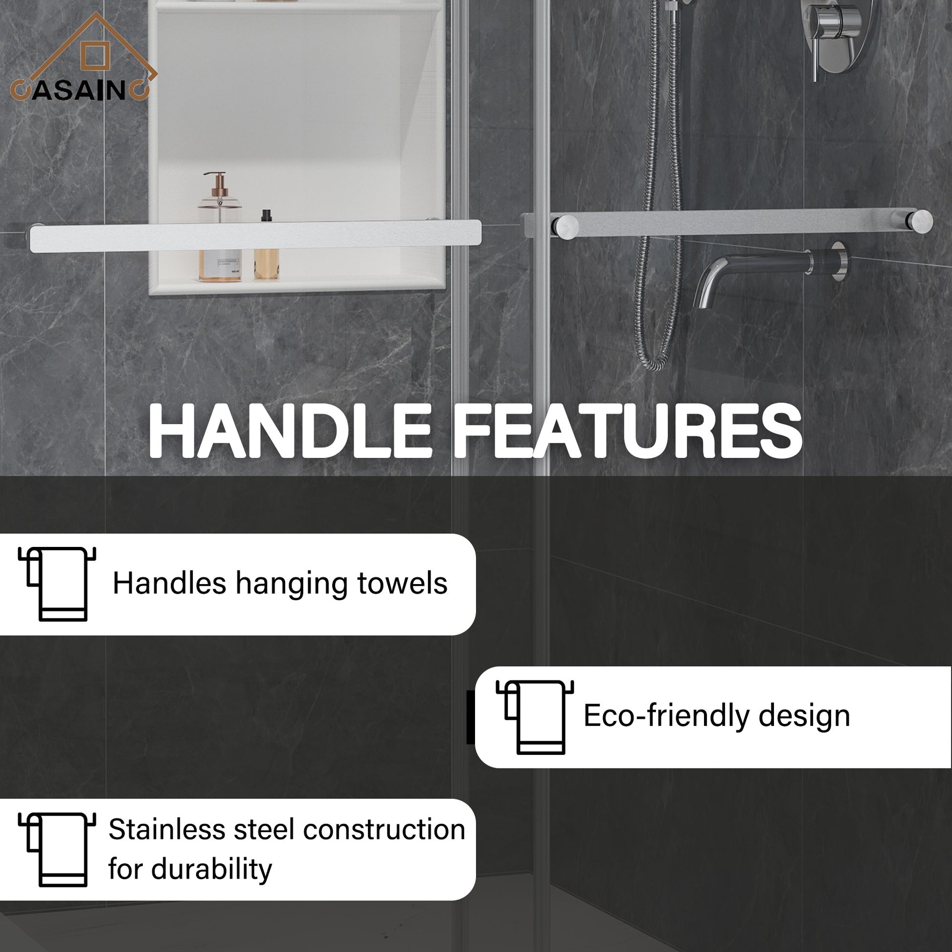 48"x76" Double Frameless Shower Door in Matte Black/Brushed Nickel/Chrome, Sliding Shower Enclosure with Rounded Corners Tempered Glass