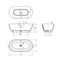 59" Dark Grey Solid Surface Freestanding Bathtub with Modern Industrial Elegance