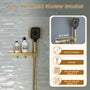 12" Dual Shower Head System with with 360° Side Sprays & Shelving Shower Holder