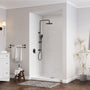 Rectangle Solid Surface White Shower Pan Base with Center Drain