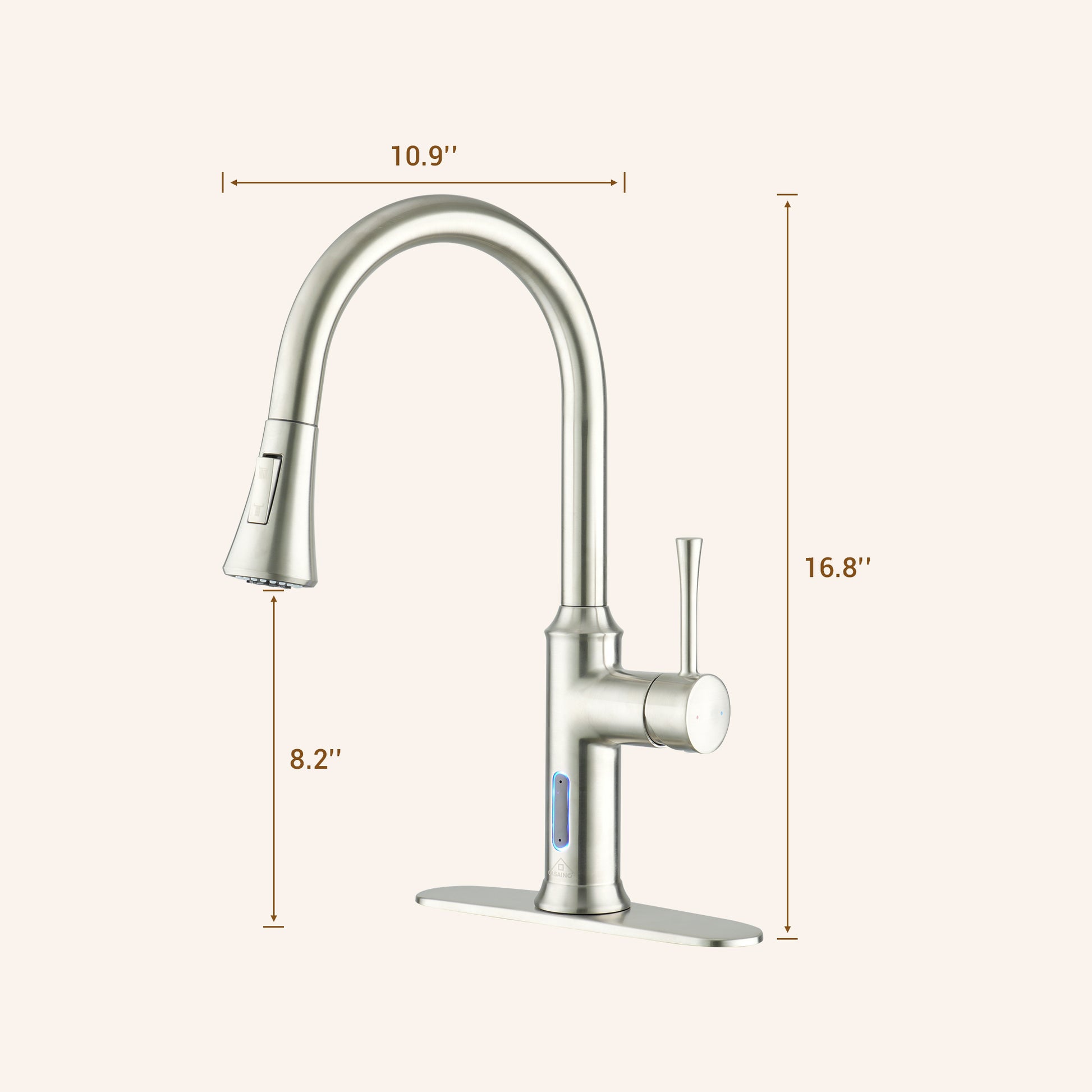 Smart Voice-Controlled Kitchen Faucet with Pull Down Sprayer and Touchless Technology