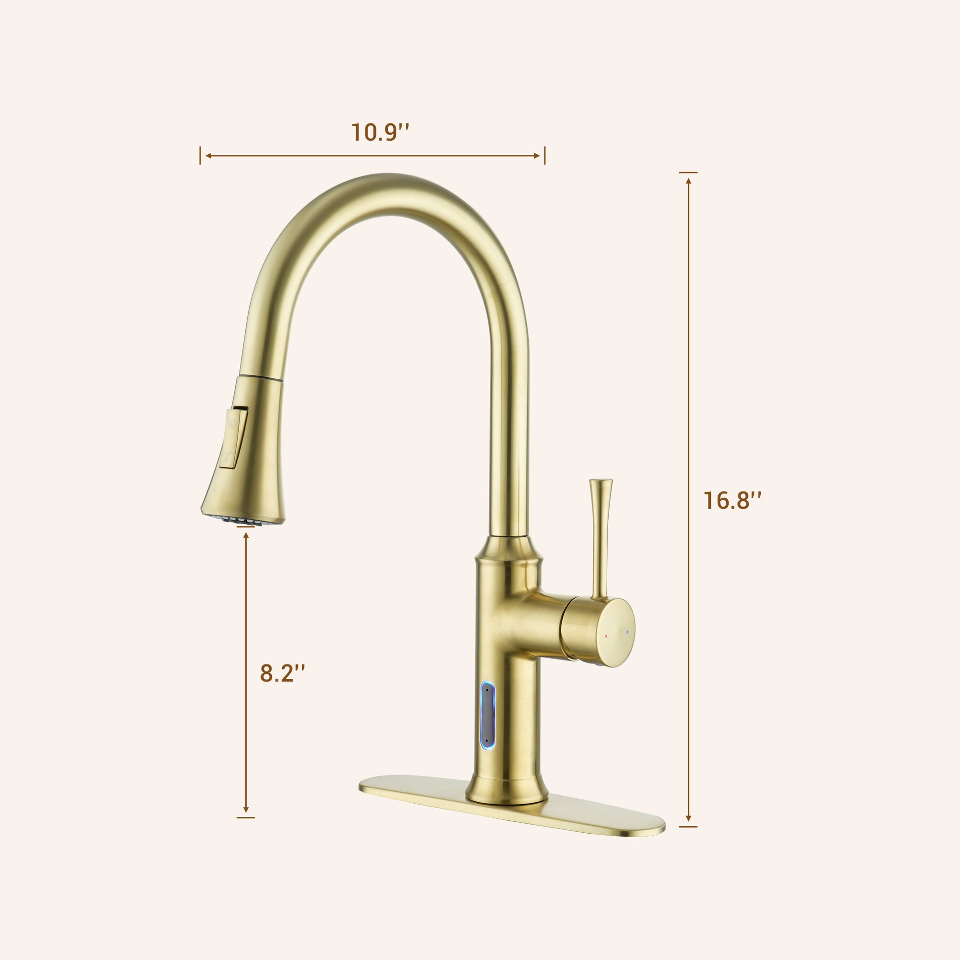 Smart Voice-Controlled Kitchen Faucet with Pull Down Sprayer and Touchless Technology