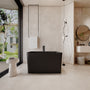 47" Compact Solid Surface Freestanding Bathtub with Mini-Seat Design