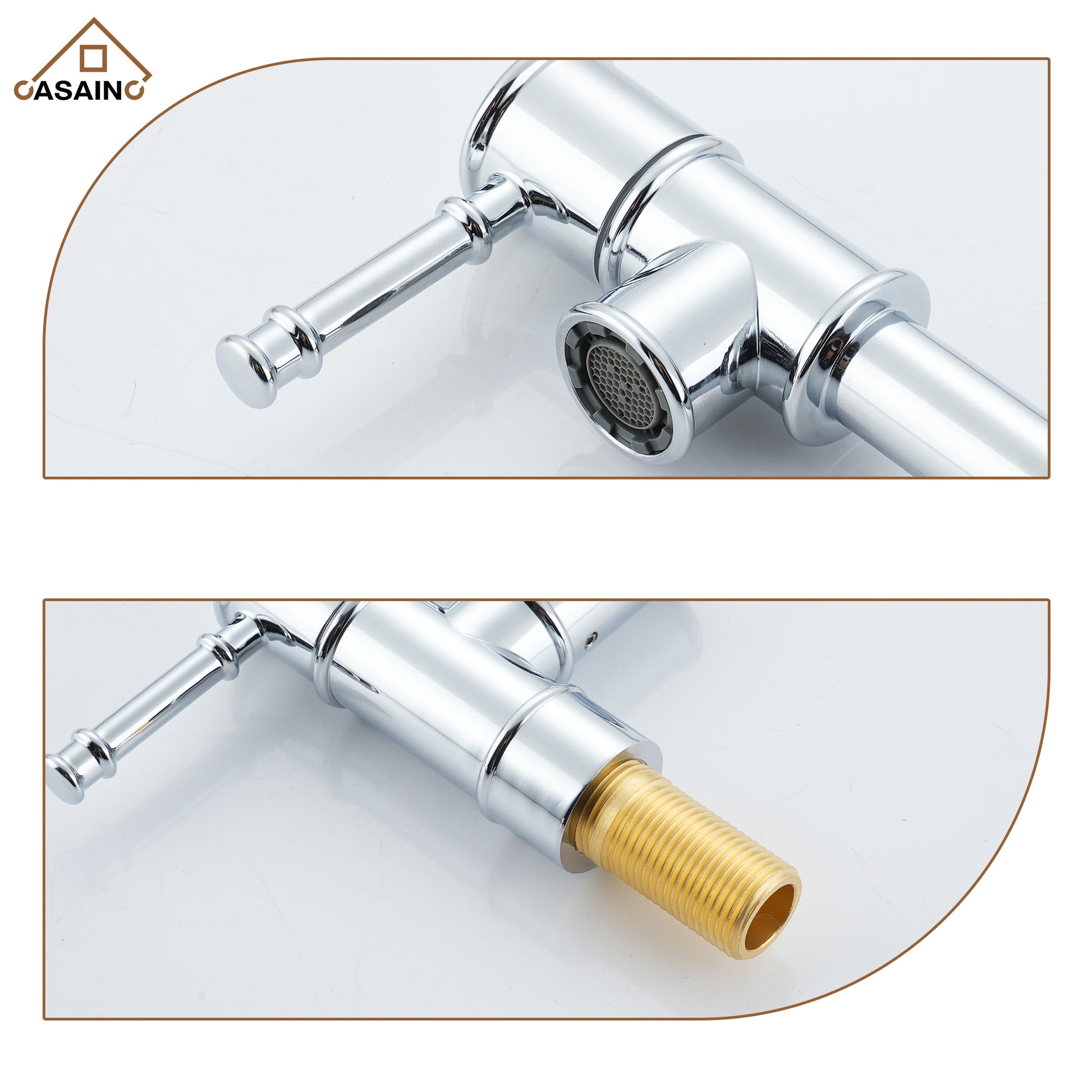 Space-Saving Wall-Mounted Pot Filler with Double Handles and Folding Design
