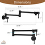 Space-Saving Wall-Mounted Pot Filler with Double Handles and Folding Design