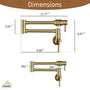 Double Handles Wall-Mounted Folding Pot Filler Space-Saving