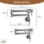 Double Handles Wall-Mounted Folding Pot Filler Space-Saving