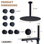 12" Shower System With Shelf, Handheld Shower With Spray Gun Feature