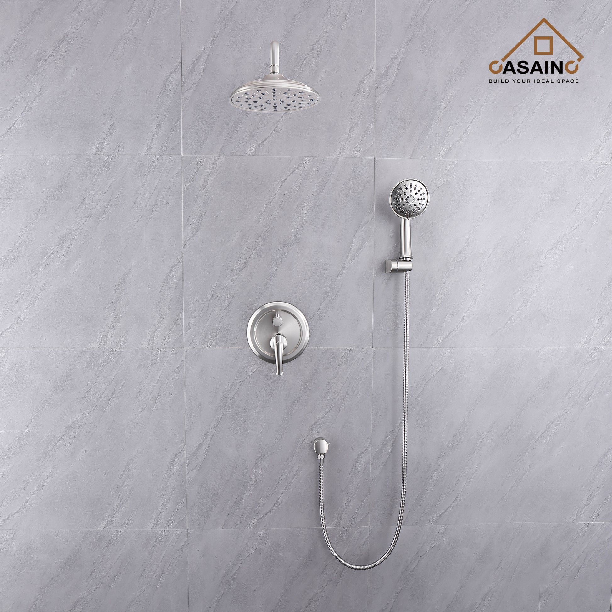 8.3inch Wall-mounted rain shower faucet with pressure balanced valve-CASAINC