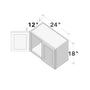 Dove Grey RTA 24"W x 12"D x 18"H Short Wall Cabinet with 2 Doors
