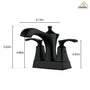 Luxurious 2-Hole Bathroom Sink Faucet Set with Dual Handles, Matte Black Finish