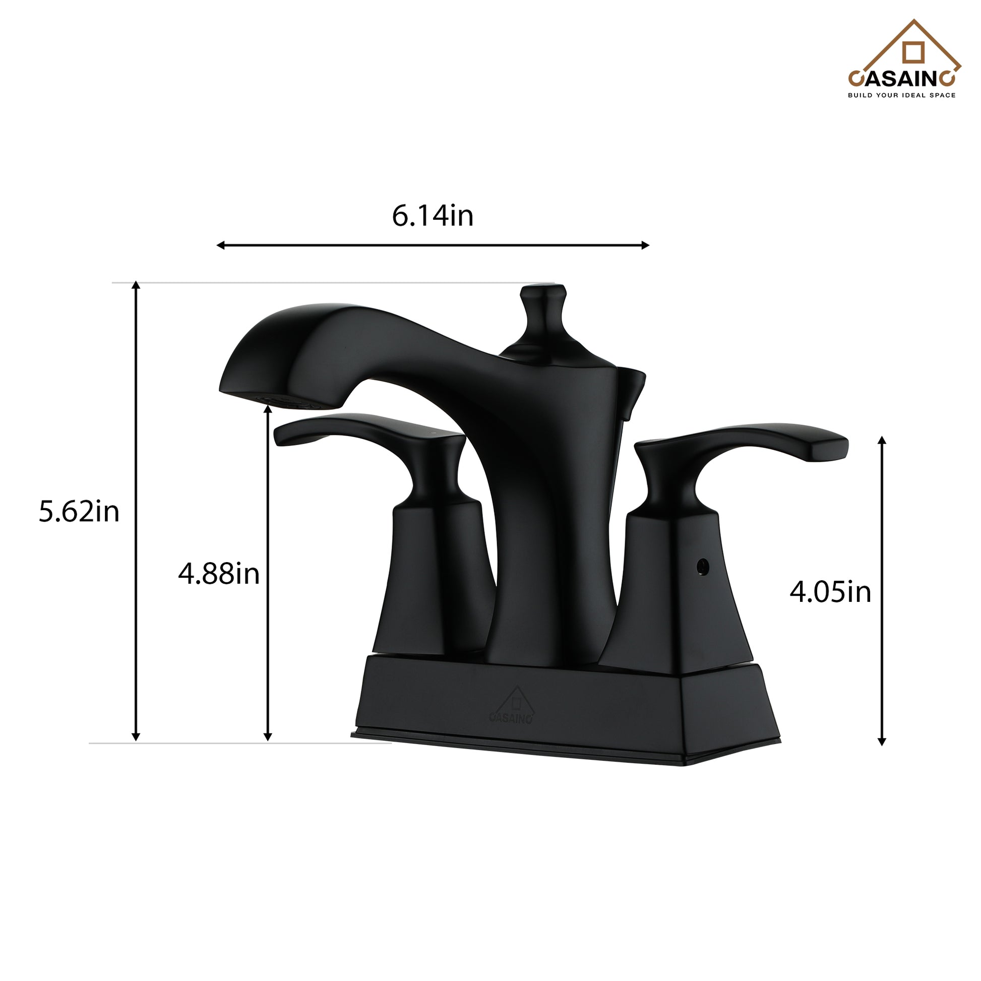 Luxurious 2-Hole Bathroom Sink Faucet Set with Dual Handles, Matte Black Finish