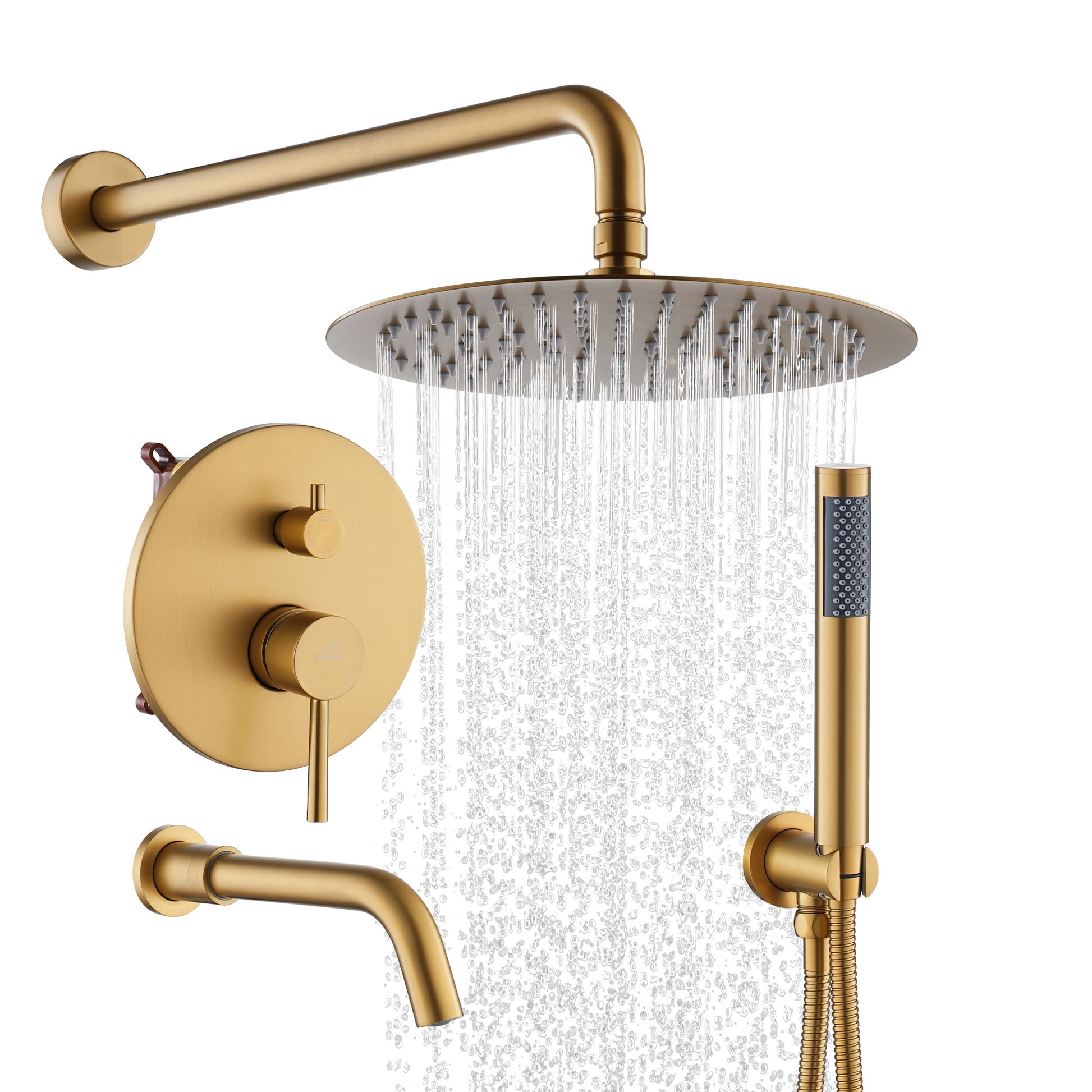 10" Rainfall Thermostatic Concealed 3-Function Shower System with Handheld