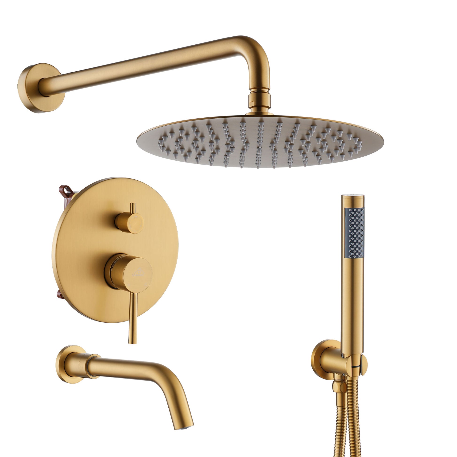 10" Rainfall Thermostatic Concealed 3-Function Shower System with Handheld