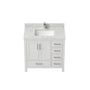 30"/36"/48"/72" Freestanding Bathroom Vanity with White Marble-Pattern Artificial Stone Top