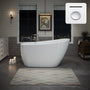 55"/59"/63" Glossy White Acrylic Freestanding Soaking Bathtub with Slipper design