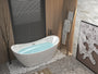 59" Gloss White Acrylic Double-Slipper Freestanding Bathtub with Chrome Overflow and Pop-Up Drain