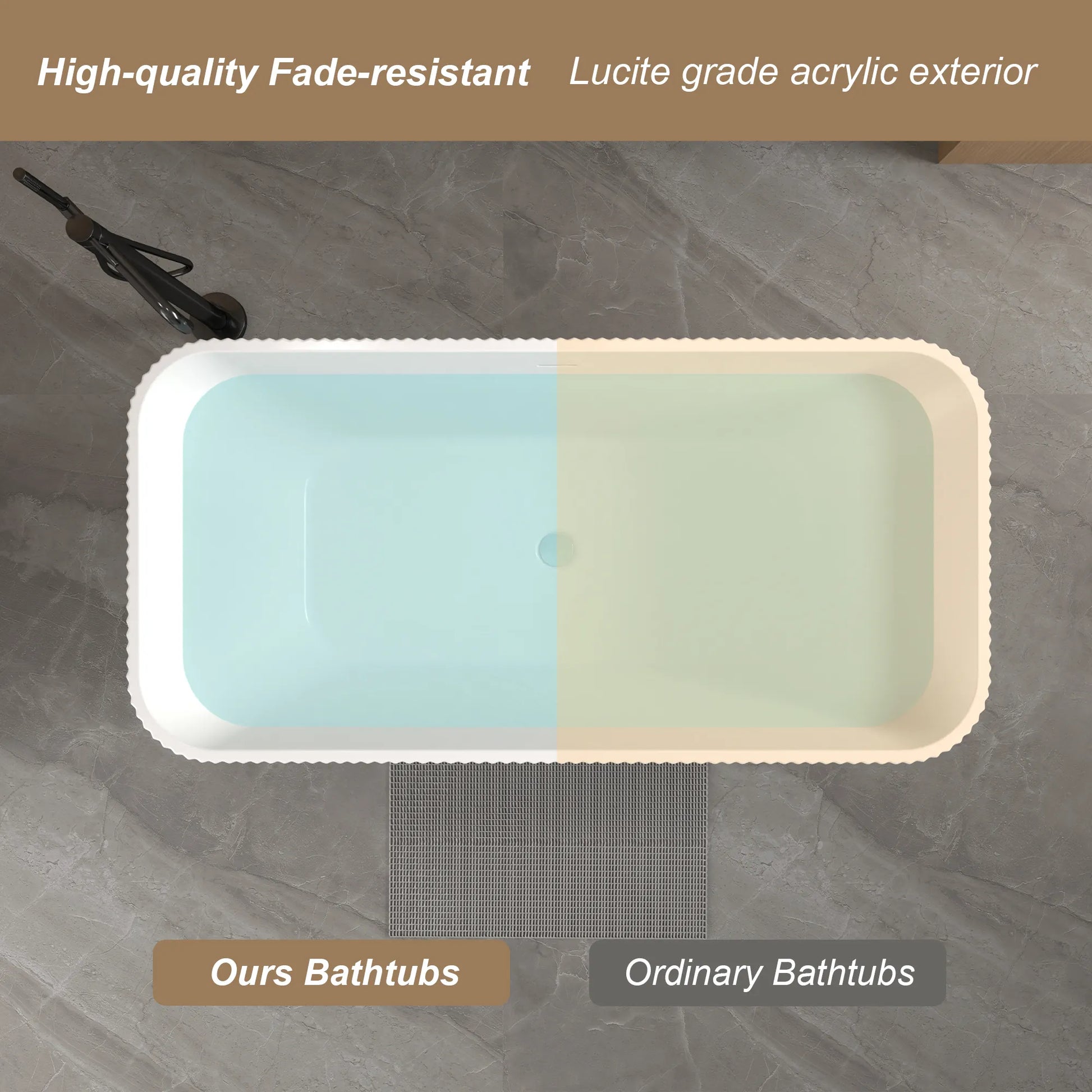 59" Gloss White Acrylic Freestanding Bathtub with Chrome Pop-Up Drain