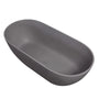 59" Matte Gray Solid Surface Freestanding Soaking Bathtub with Overflow & Pop-Up Drain