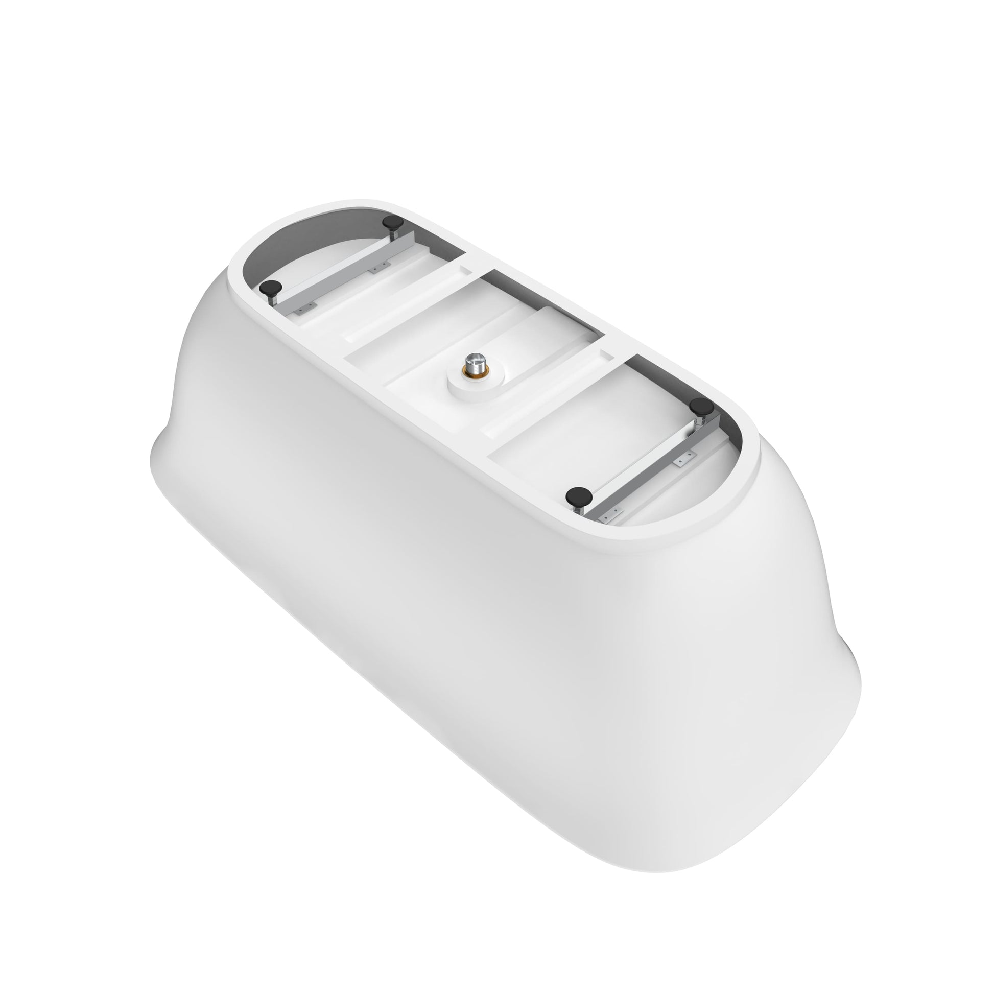 59 in./67 in. Glossy White Acrylic Freestanding Soaking Bathtub with Sculpted Curves, Overflow and Adjustable Feet