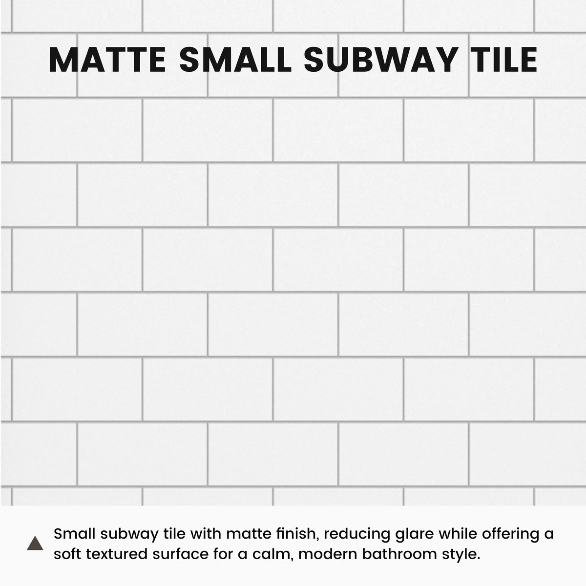 60"x32"x96" Matte/Glossy Surface SMC Shower Wall Panel Kit with Small Subway Tile Pattern