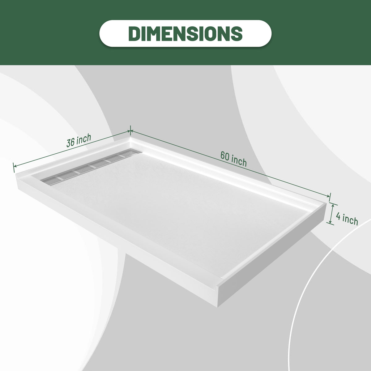 Cultured Marble Solid Surface Shower Base with Anti-Slip Textured Floor for Modern Bathrooms