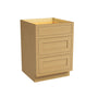 Inset Hazelnut Oak RTA 12-36"W x 34.5"H x 25"D 9-Size Base Cabinet with 3 Drawers