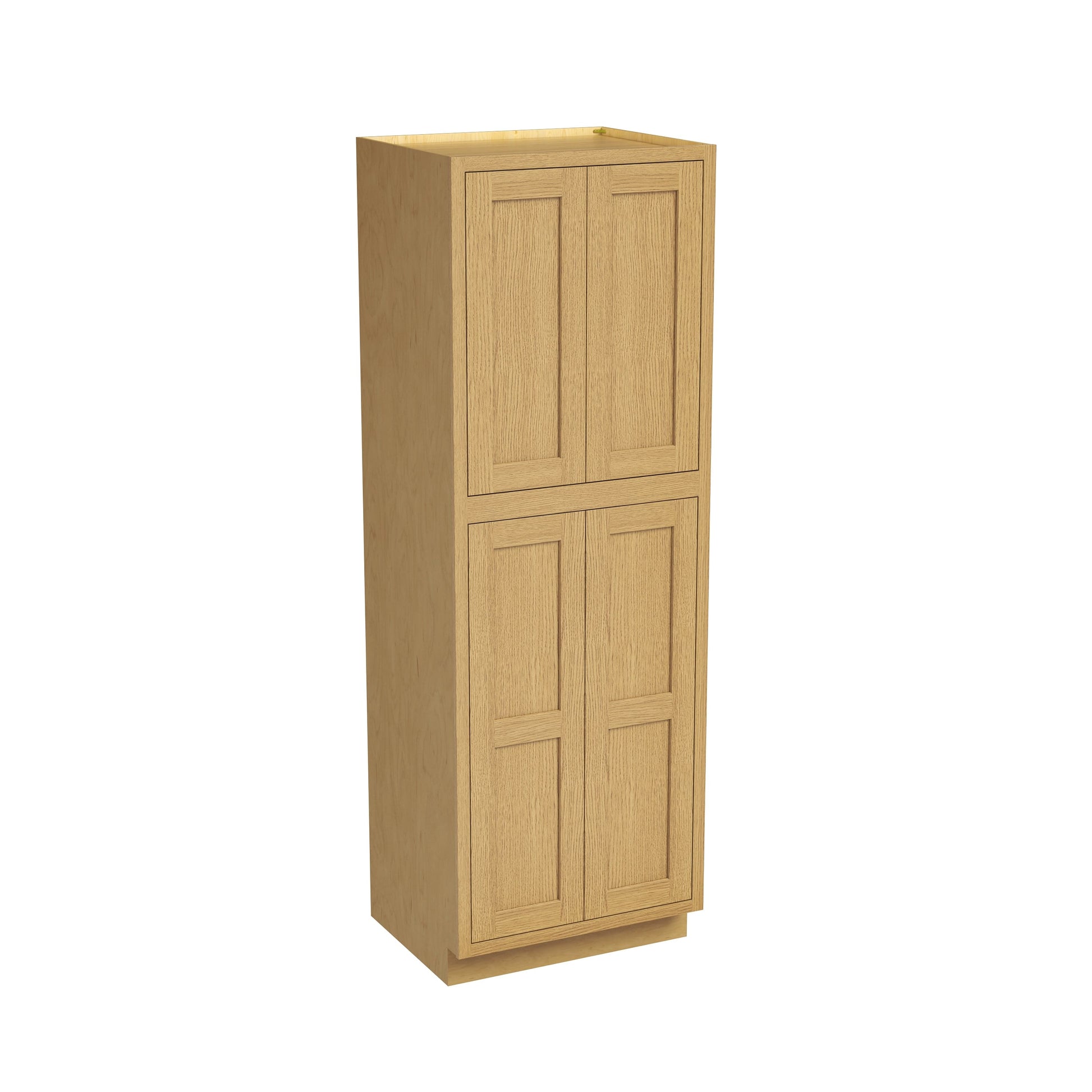 Inset Hazelnut Oak RTA 24-36"W x 84-96"H x 25"D 9-Size Pantry Cabinet with 4 Doors and 4 Shelves