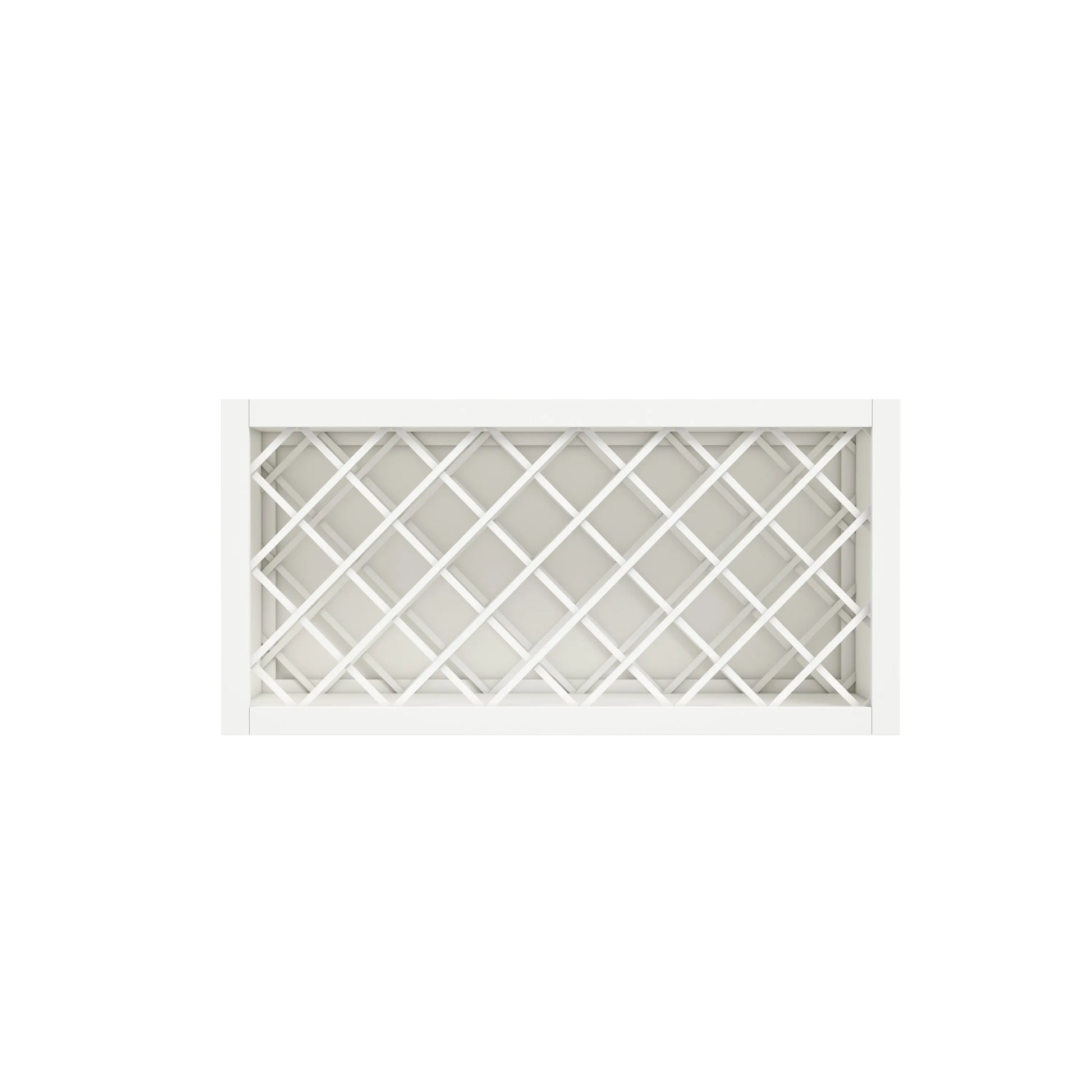 Inset Origami White RTA 24-36"W x 15-30"H x 13.5"D 5-Size Diamond Lattice Wine Grid Wall Rack Cabinet