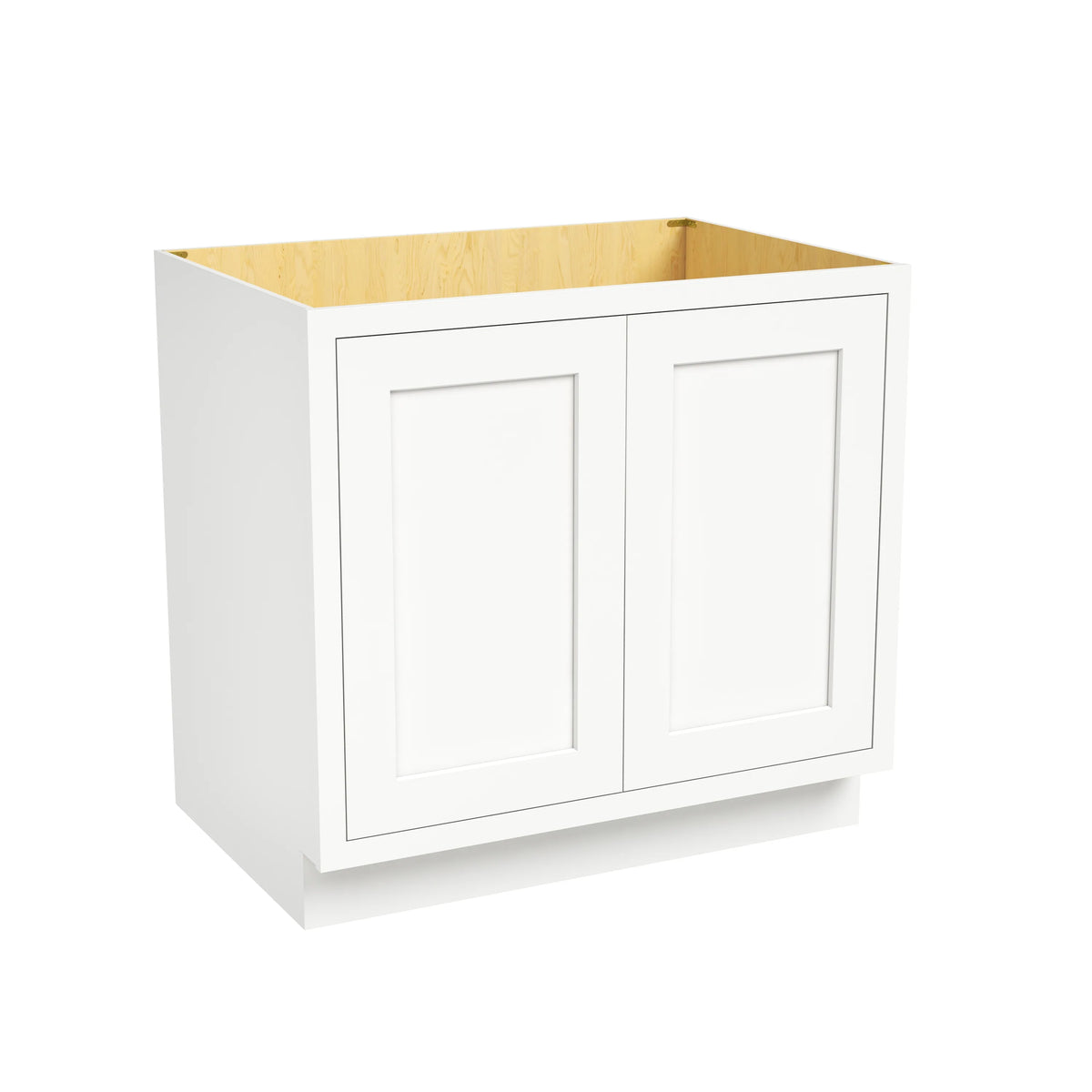Inset Origami White RTA 24-36"W x 34.5"H x 25"D 5-Size Full Height Double Doors Base Cabinet