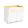 Inset Origami White RTA 24-36"W x 34.5"H x 25"D 5-Size Sink Base Cabinet with 2 Doors and 1 False Drawer