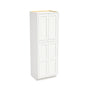 Inset Origami White RTA 24-36"W x 84-96"H x 25"D 9-Size Pantry Cabinet with 4 Doors and 4 Shelves