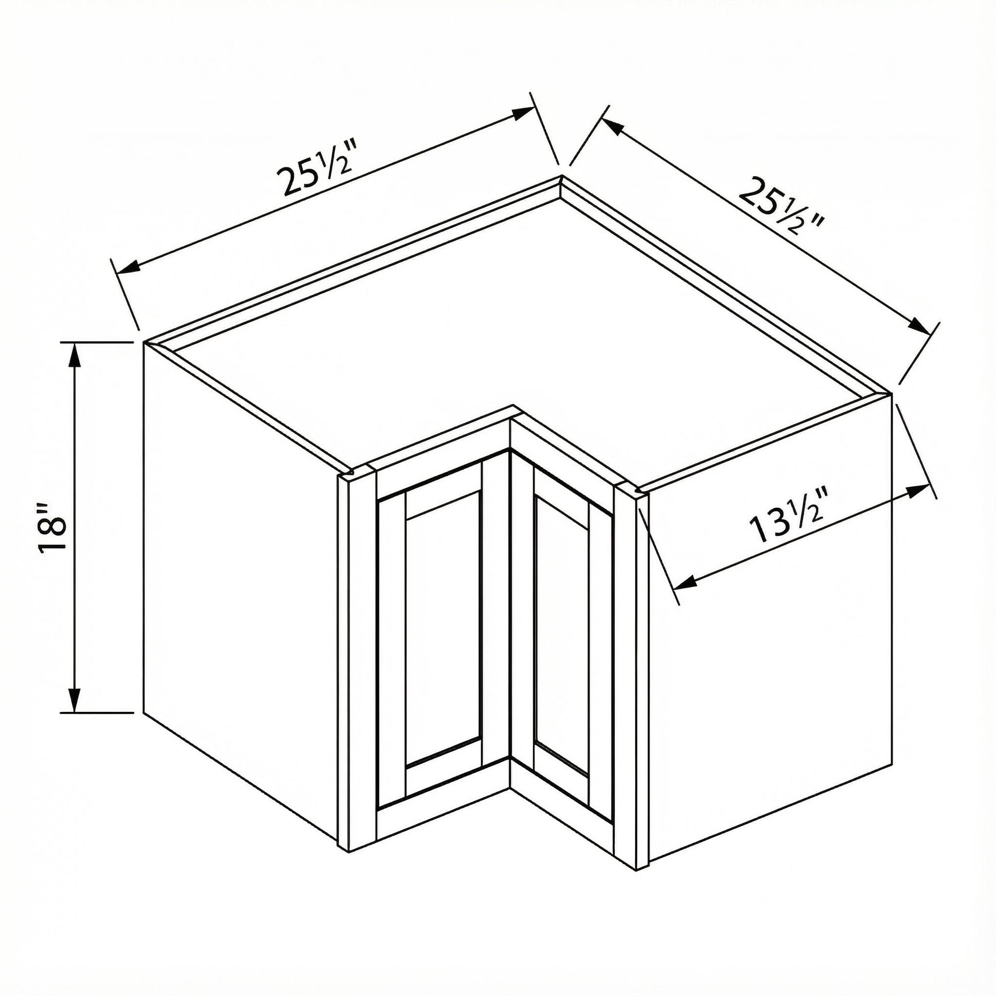 Inset Origami White RTA 25.5"W x 18-42"H x 13.5"D 3-Size Easy Reach Wall Cabinet with 2-3 shelves