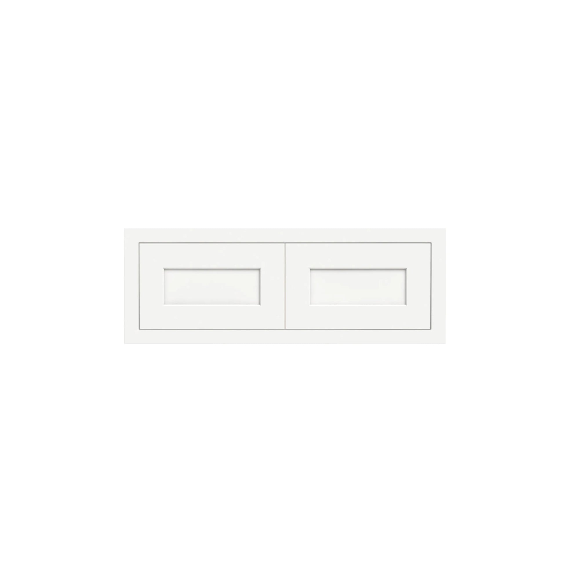 Inset Origami White RTA 30-36"W x 12-24"H x 25"D 7-Size Double Doors Wall Cabinet