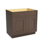 Inset Truffle Brown RTA 24-36"W x 34.5"H x 25"D 5-Size Sink Base Cabinet with 2 Doors and 1 False Drawer