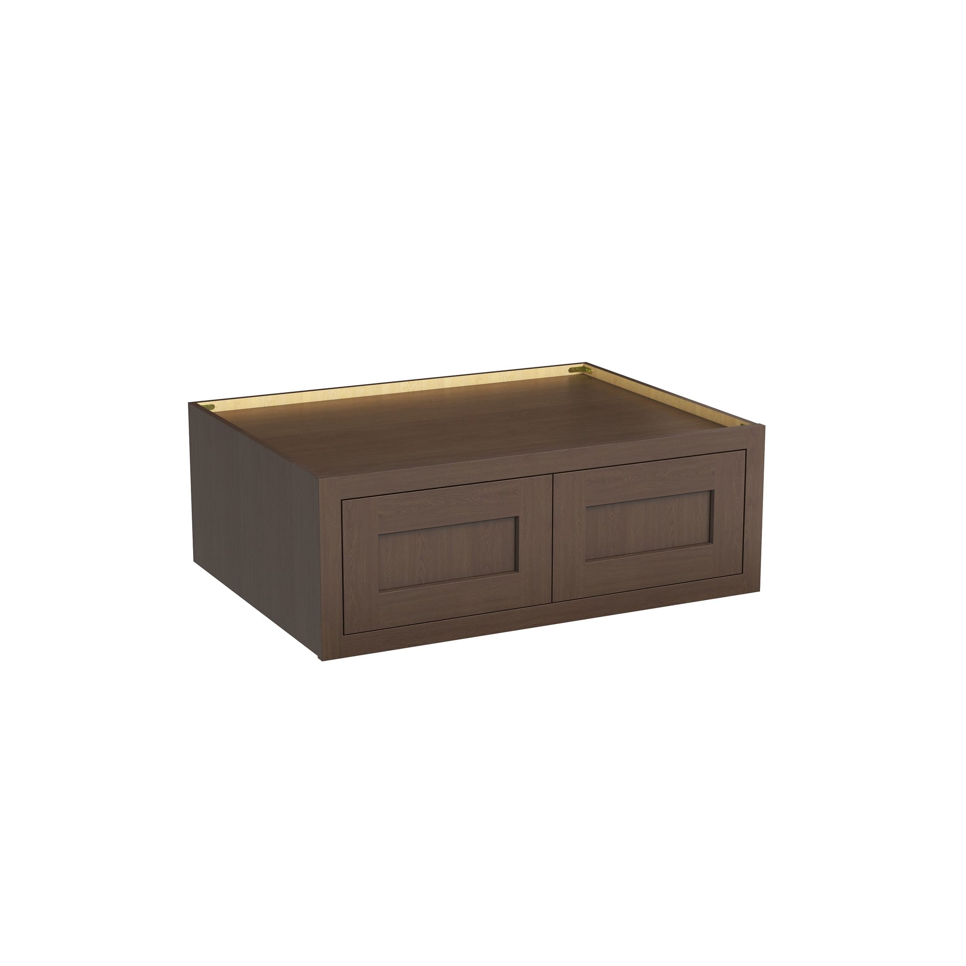 Inset Truffle Brown RTA 30-36"W x 12-24"H x 25"D 7-Size Double Doors Wall Cabinet