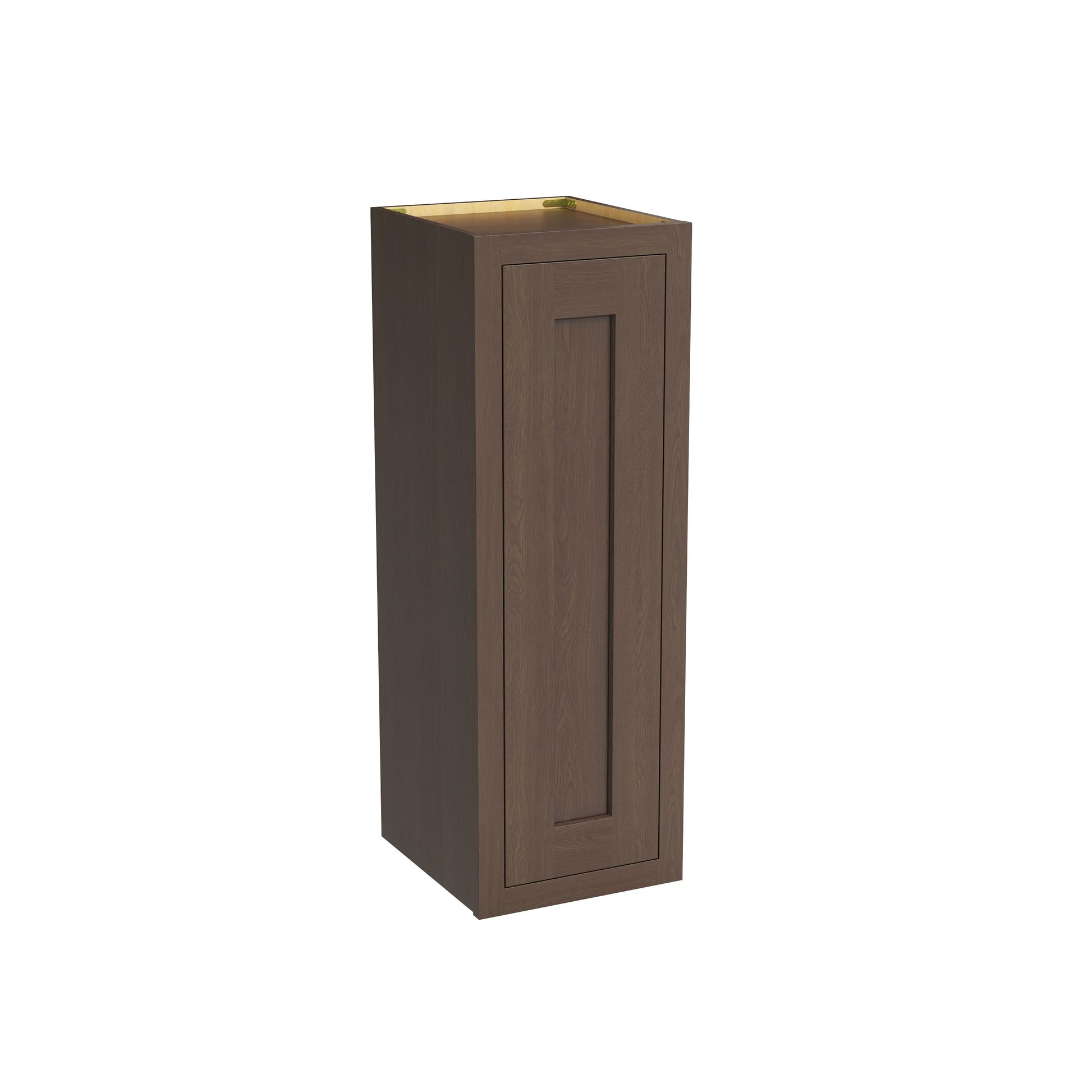 Inset Truffle Brown RTA 9-21"W x 30-42"H x 13.5"D 15-Size Single Door Wall Cabinet