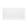 One-piece White Shower Base with Flamed Rock Slip-Resistant Surface, Left/Right Drain