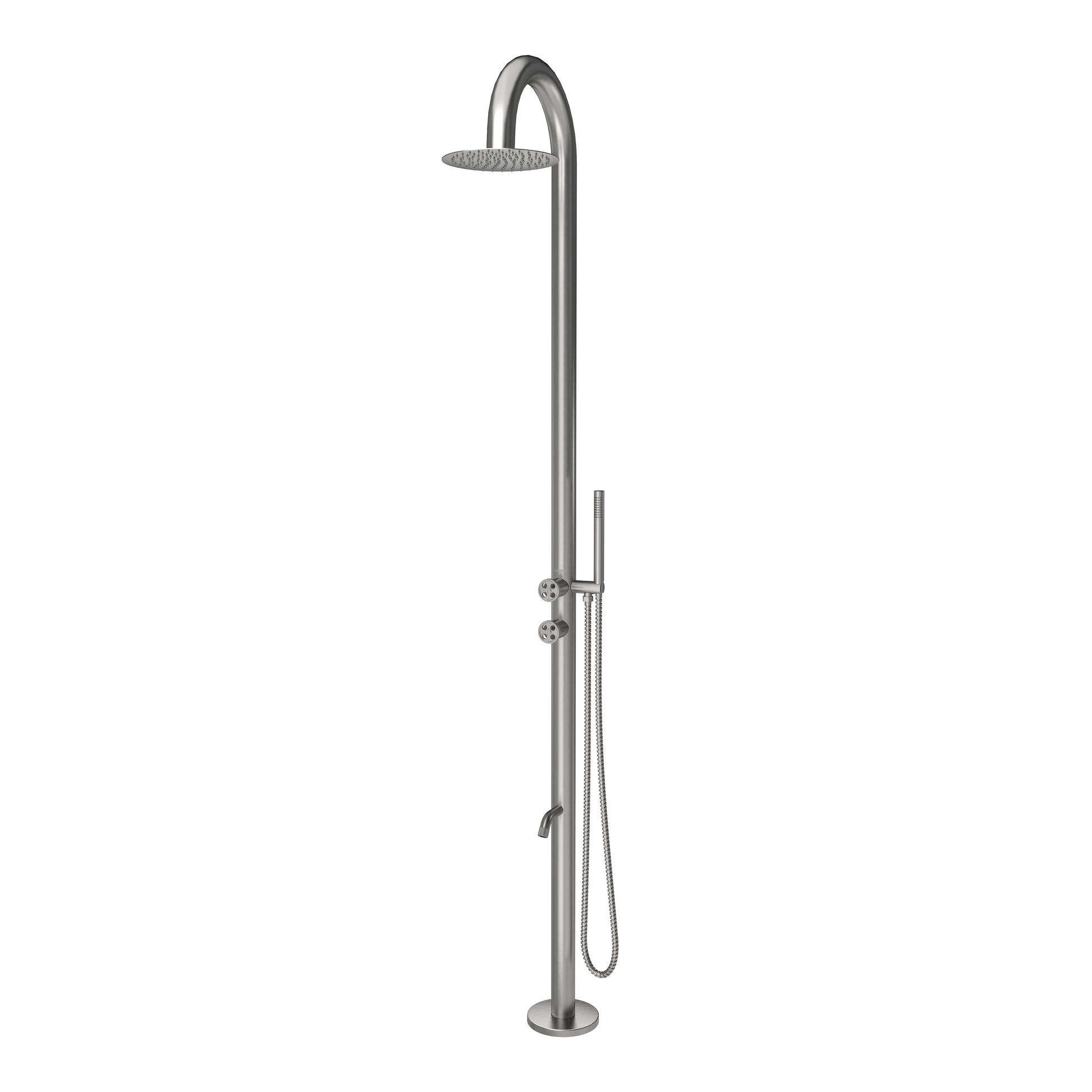10” Outdoor Shower System with Rainfall Shower, Handheld & Foot Wash