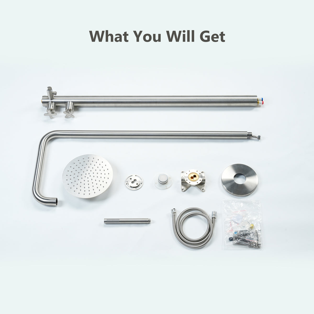 10” Outdoor Shower System with Rainfall Shower and Handheld