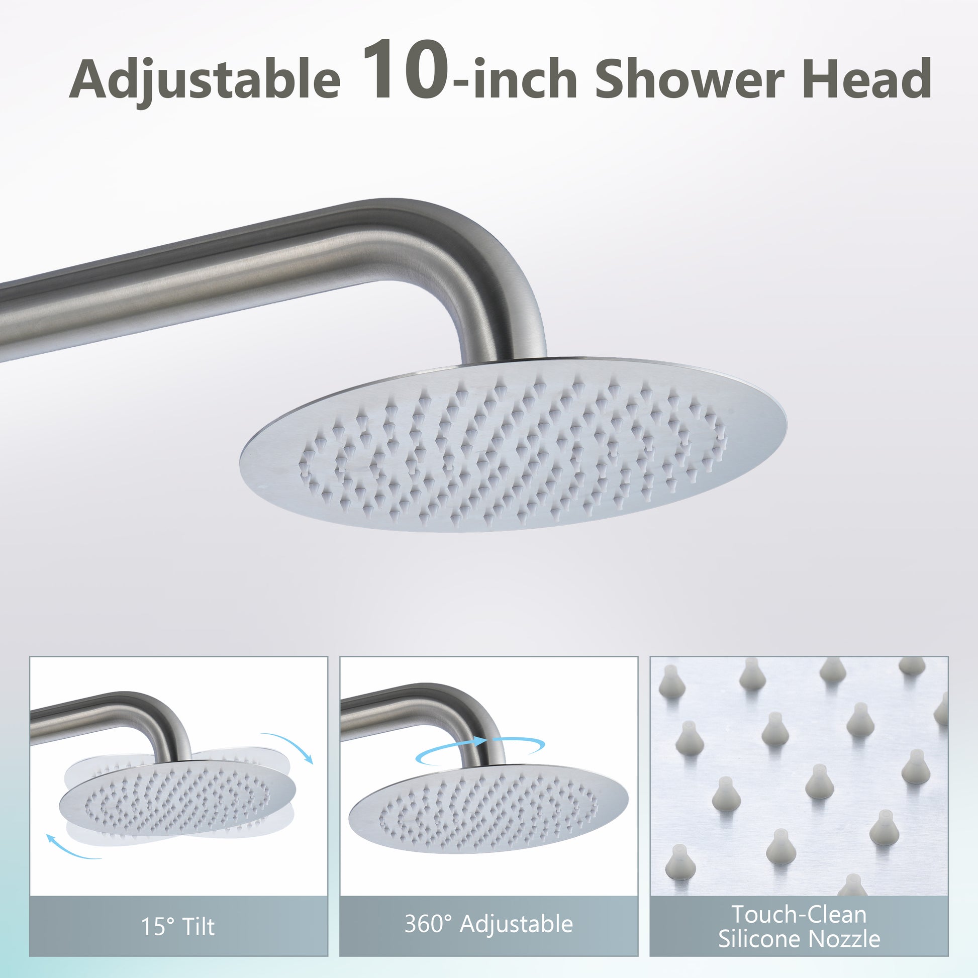10” Outdoor Shower System with Rainfall Shower and Handheld