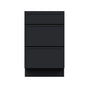 Slim Ebony Black Shaker RTA 12"-36"W x 34.5"H x 24"D 9-Size Drawer Base Cabinet with 3 Drawers