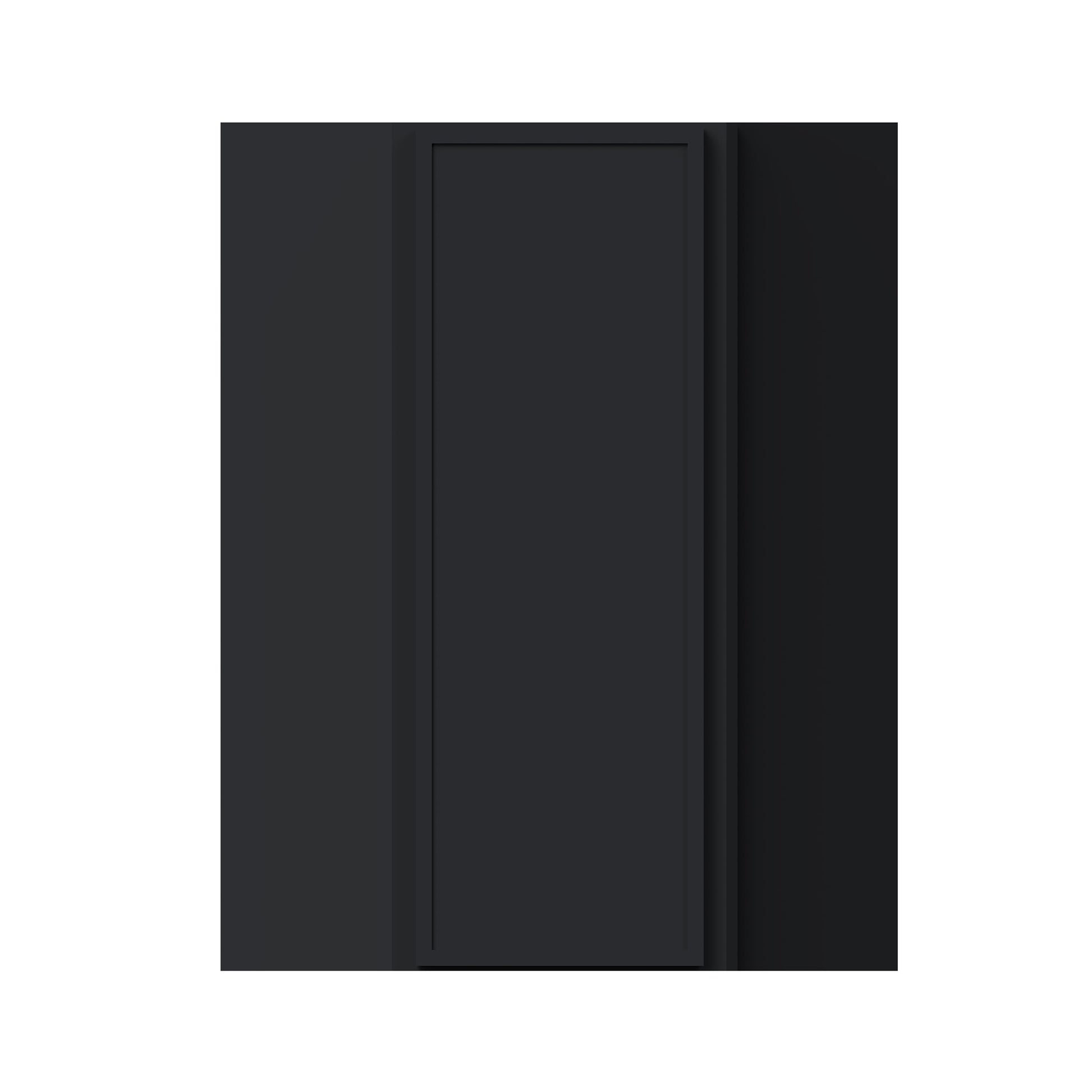 Slim Ebony Black Shaker RTA 24"W x 18"/30"/36"/42"H x 12"D Diagonal Corner Wall Cabinet
