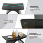 Translucent Resin Arched Solid Surface Bathroom Shower Bench in Glossy Smoke Black/Amber