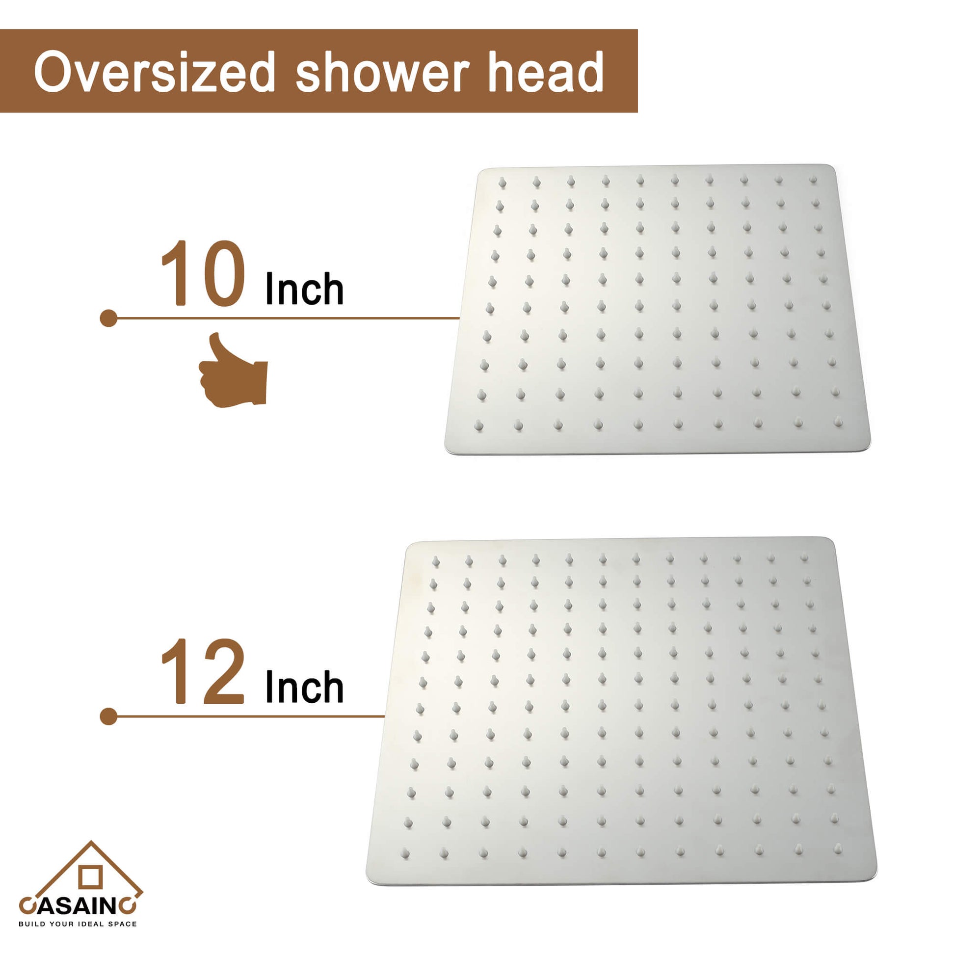 CASAINC Wall Mounted Shower System with Handheld Shower and Bathtub Faucet in Brushed Nickel