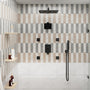 12-inch Wall-Mounted 4-Function Dual Shower System with Body Jets