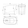 51" Matte White Solid Surface Freestanding Bathtub with Integrated Seat