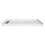 60"x30" Solid Surface Alcove Shower Pan Base in White, Drain Included