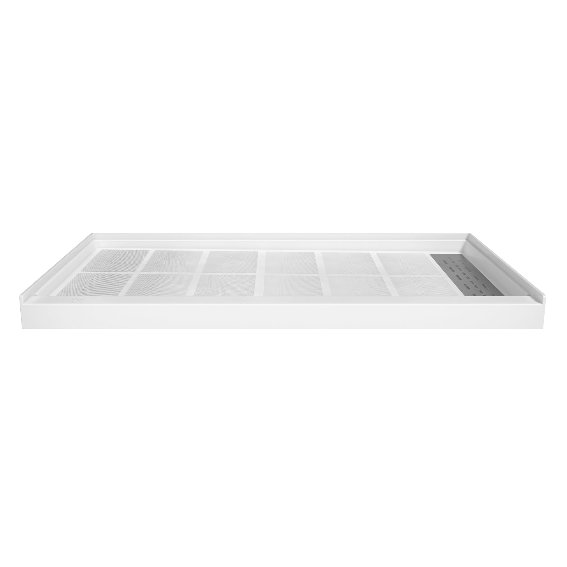60"x32" White Solid Surface Single Threshold Alcove Shower Pan Base