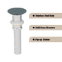 CASAINC 21in Bathroom Egg-shaped Concrete Vessel Sink With Drainer in Black Earth / Mottled Bluish Grey / Blue Ashes